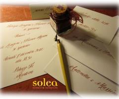 Partecipazioni e inviti in corsivo inglese (Solea mosaici&calligrafia)