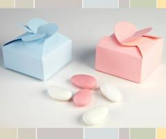 Scatoline portaconfetti rosa e celeste