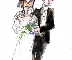 Caricatura degli sposi - Valentino Meghi Arti Visive