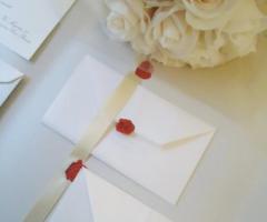 Parcipazione origami chiusa con ceralacca