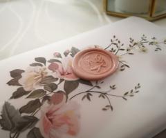 Invito nozze con ceralacca, partecipazione con sigillo