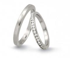 F49 - Fede in oro bianco e diamanti