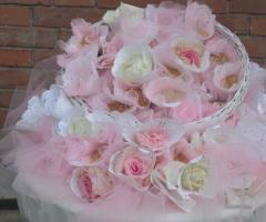 Cestini porta riso con rose rosa