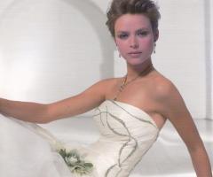 Abito senza spalline con dettagli verdi - Valentini Spose