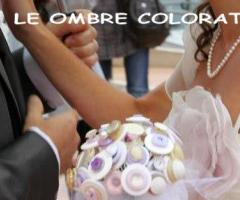 Bouquet di bottoni bianco e lilla, romanticissimo - Le Ombre Colorate