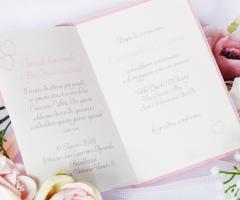 Partecipazioni Bijoux - Collezione cuore in rosa quarzo interno