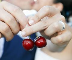 Gli sposi al ricevimento di matrimonio