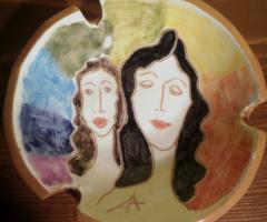 posacenere decorazione ingobbio