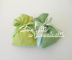 Sacchetti in lino verde - Confetti e Fiocchetti
