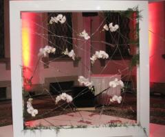 Quadro gigante con phalaenopsis come un originalissimo e d elegante dettaglio per la location del matrimonio - Amaryllis creazioni floreali