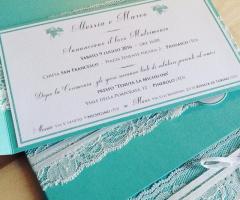 Sogni di Carta - Partecipazione Tiffany pizzo particolare testo