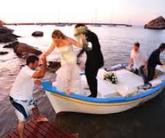 Hotel Le Calette - Gli sposi arrivano al ristorante direttamente dal mare