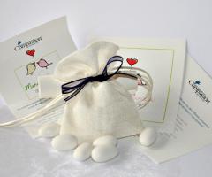 Sacchetto porta confetti con nastrino colorato