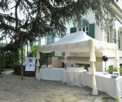 Il parco pronto per un ricevimento presso Il Basinetto