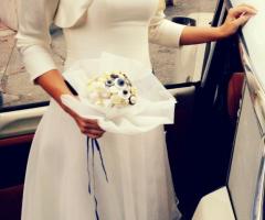 Bouquet di bottoni bianco e blu, in stile vintage - Le Ombre Colorate