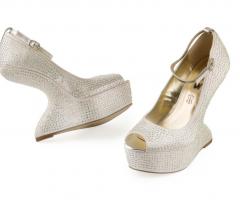 Calzaveste Damonte Marco - Peep toe in strass e zeppa