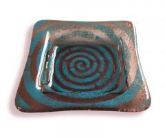 Magma Vetri Artistici - Bomboniera quadrata bronzo e turchese