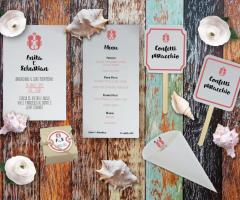 Partecipazioni Le Cartasie - Nozze tema mare rosso corallo