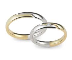 Fede nuziale modello fe301 in oro bianco e giallo - Orsini Gioielli