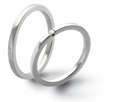 F50 - Collezione Rosa - Fedi in oro bianco con diamante