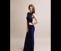 Playstyle Abbigliamento - Abito lungo stretto pizzo blu