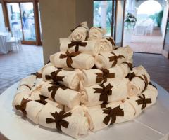 Copertine in pile come bomboniere per un matrimonio country