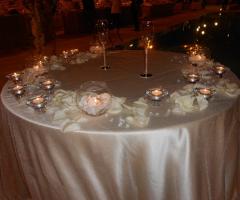 Allestimento tavolo della torta di nozze