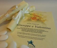 Bomboniera matrimonio su pergamena