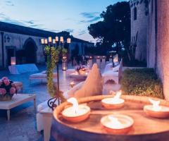 Castello Pupillo Solacium - L'allestimento per ricevimenti all'esterno