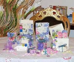 Coordinato Ortensia inviti e bomboniere per il matrimonio