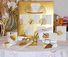 Coordinato Alena Oro tableau e partecipazioni per il matrimonio