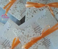 Tiziana creazioni eventi - Partecipazioni bianco e arancio