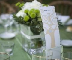 Segnatavolo per le nozze ispirato all\'Albero della vita di Klimt