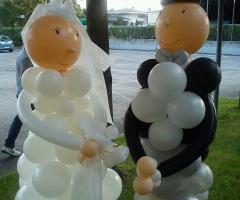 Coppia di sposi di palloncini (h. 1.70 m. circa)