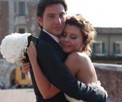 Foto romantica degli sposi