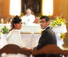 Gli sposi durante la celebrazione