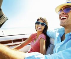 Gli sposi durante il viaggio di nozze