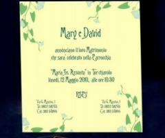 Partecipazione di matrimonio sui toni del giallo