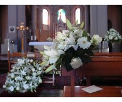 Allestimento per la cerimonia in chiesa 