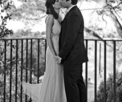 Foto romantica degli sposi