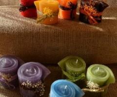 Bomboniere matrimonio: mix candele arrotolate