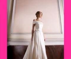 Abito da sposa scivolato con scollo a barchetta