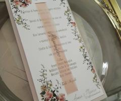 Menù ricevimento nozze vintage romantico fiori