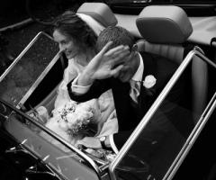 Foto in bianco e nero degli sposi