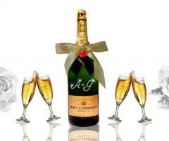 Champagne Moet Chandon personalizzato per il matrimonio