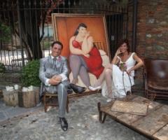 Foto degli sposi alla location di matrimonio