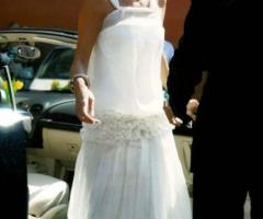 Raffinato e ricercato abito da sposa realizzato su misura dalla sartoria Capi Capricciosi di Bologna