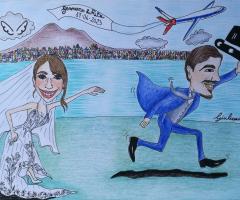 Caricatura personalizzata sposi Napoli