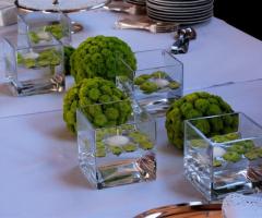 Centrotavola rotondi per il ricevimento di matrimonio