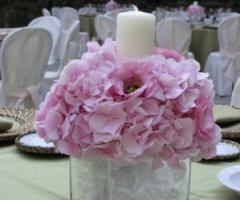 Centrotavola con candele per il matrimonio 